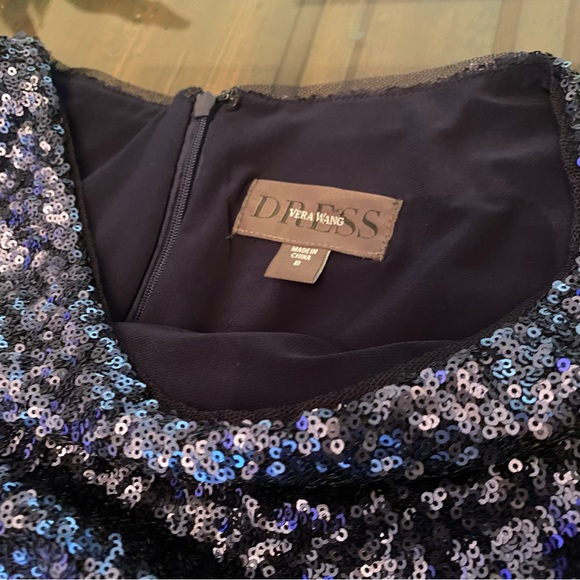 Vera Wang Sequin and Tule Navy Metallic Knee Length size 8 - Picture 8 of 16